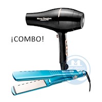 Combo BabylissPro Alisadora BNT4093TPE y Secador Rose Gold Black